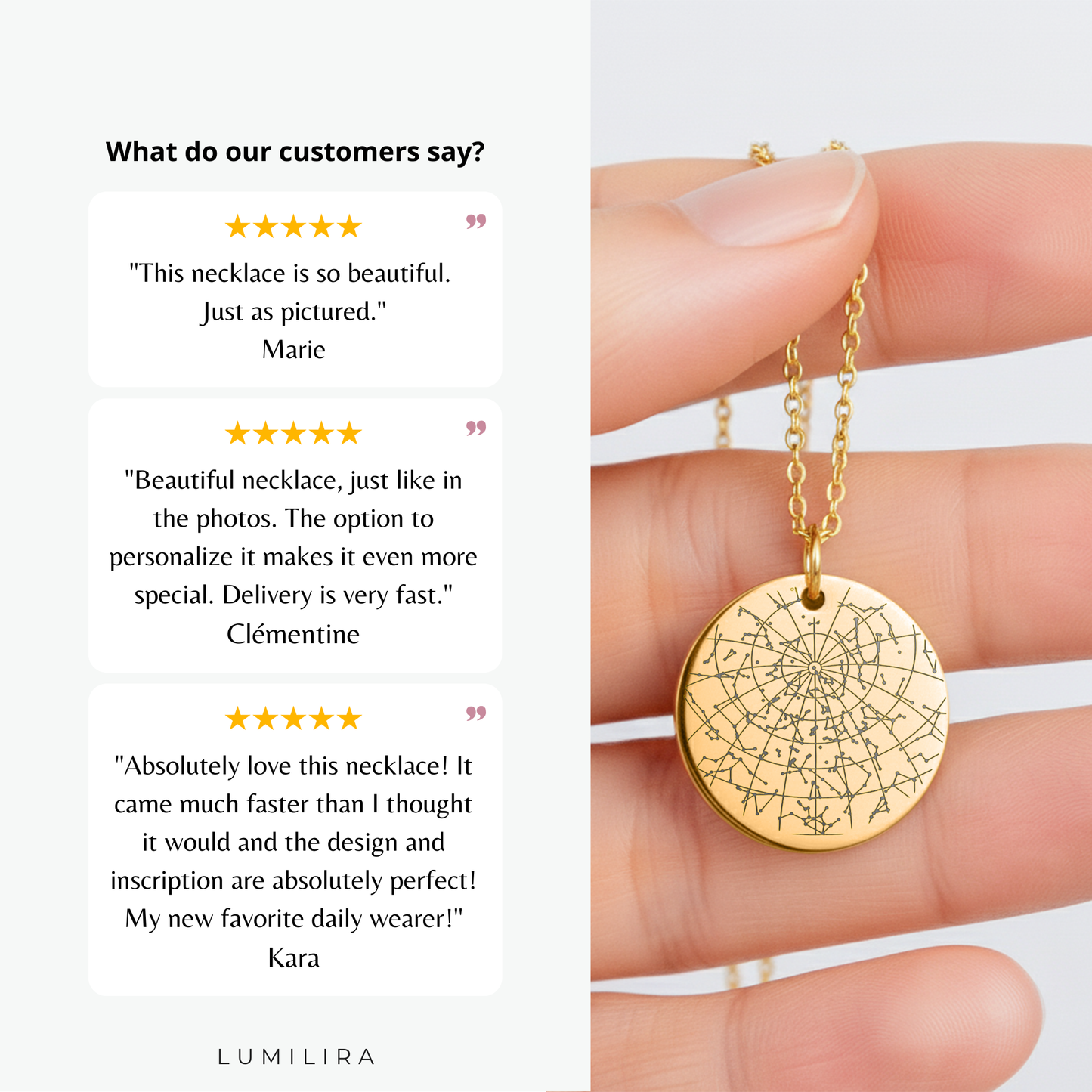 Custom Stars Map By Date Necklace, The Night We Met Necklace, Star Map Gift For Her, 1 Year Anniversary Gift For Girlfriend, Wife, Fiancée