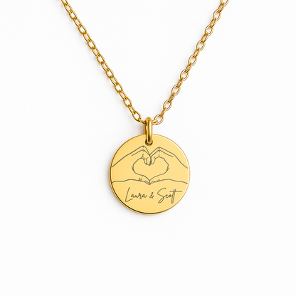 Dainty Heart Hands Necklace, Personalized Gifts for Couples, Engagement Gift for Her, Heart Hands Gesture Charm, Couple Necklace, Anniversary Gifts, Wedding Gifts