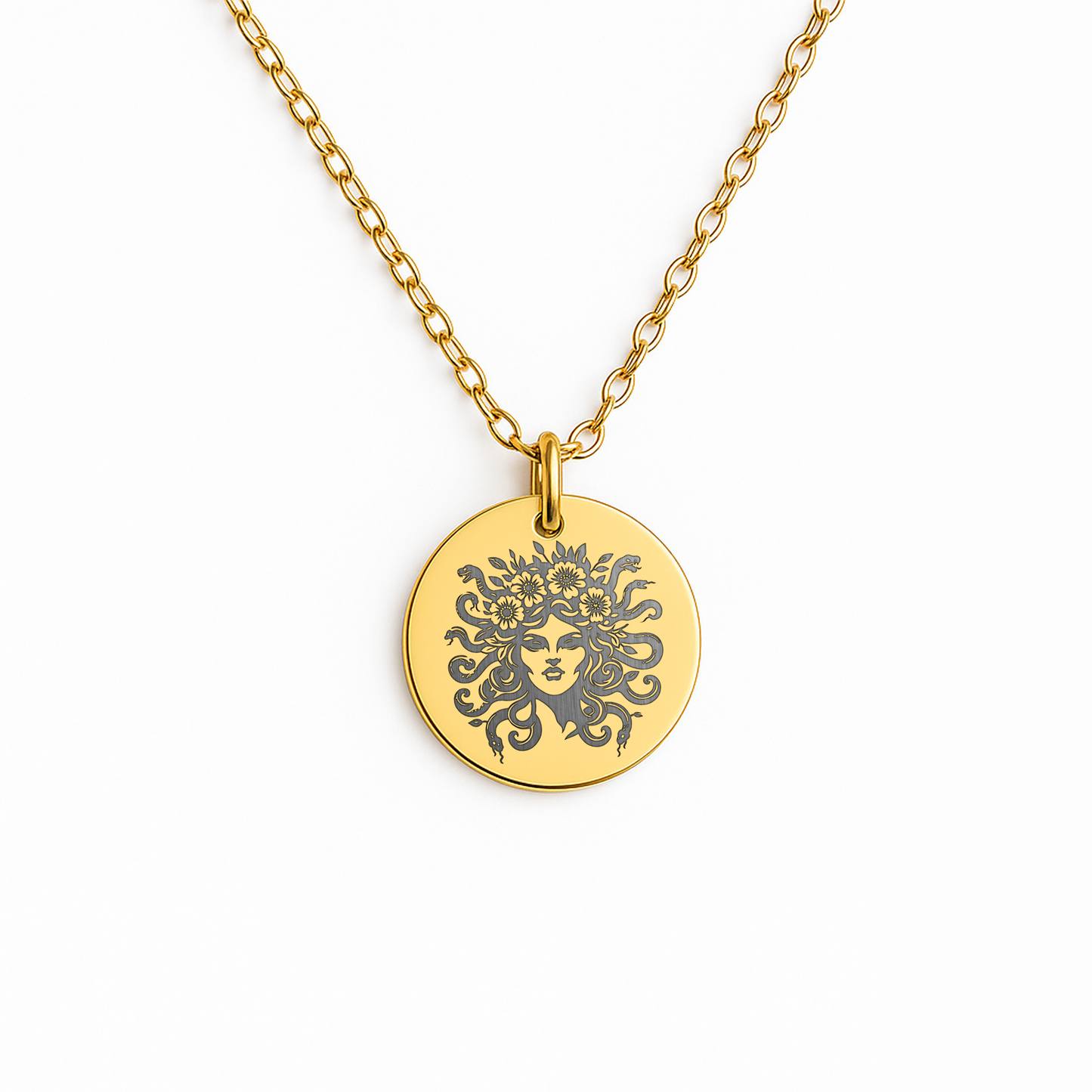 Medusa Coin Necklace: Mythology Pendant, Empowering Survivor Jewelry
