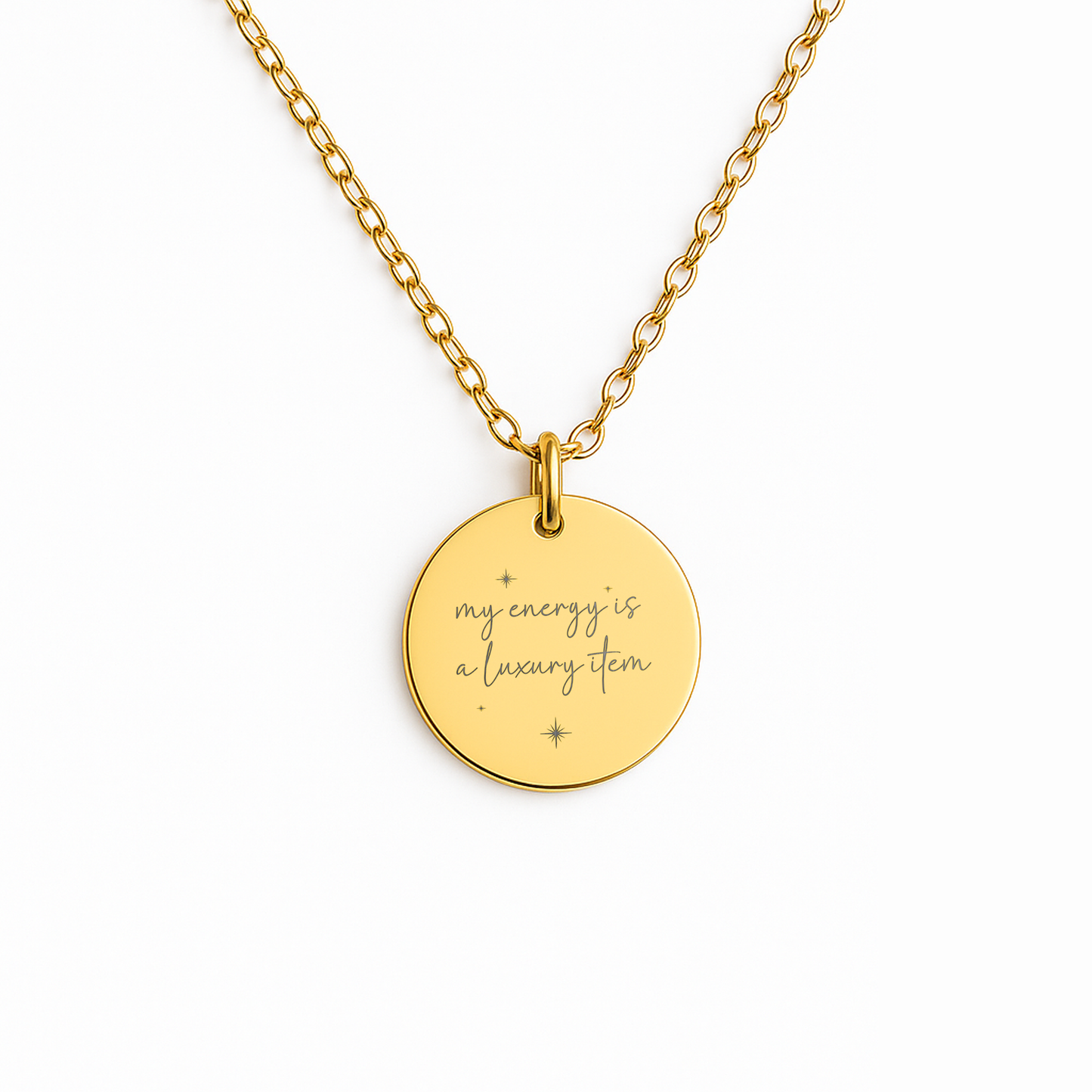 Your Energy Is a Luxury Item Necklace: Gold Pendant Encouragement Gift for Women