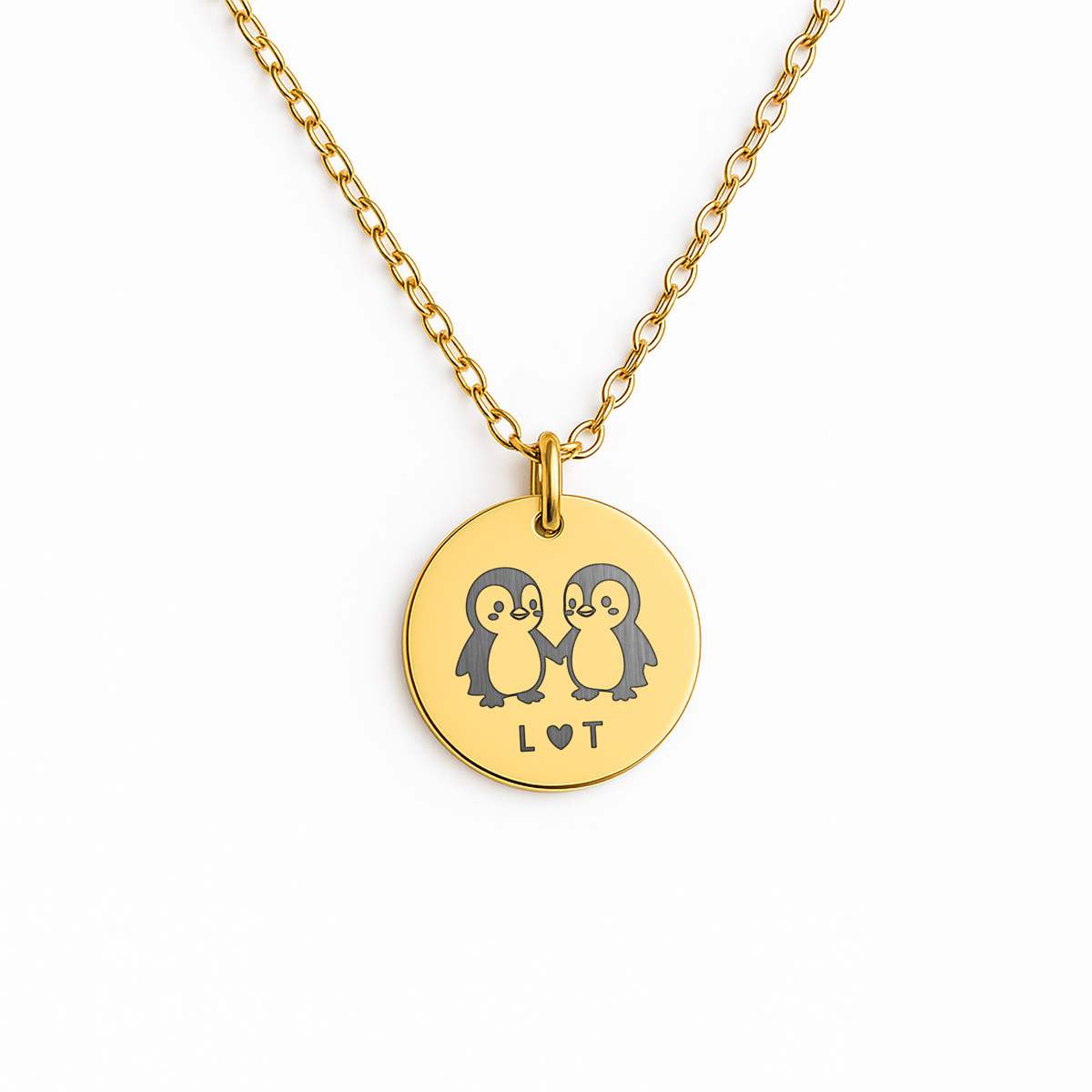 You Are My Penguin Necklace with Initials, Personalised Penguin Pendant Gift For Woman, Valentines Gift for Her