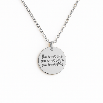 You Do Not Yield Necklace, Warrior Gift, Motivational Gift, Sister Gift, Encouragement Gift, Gift for Friend, Gift for Daughter, From Mom