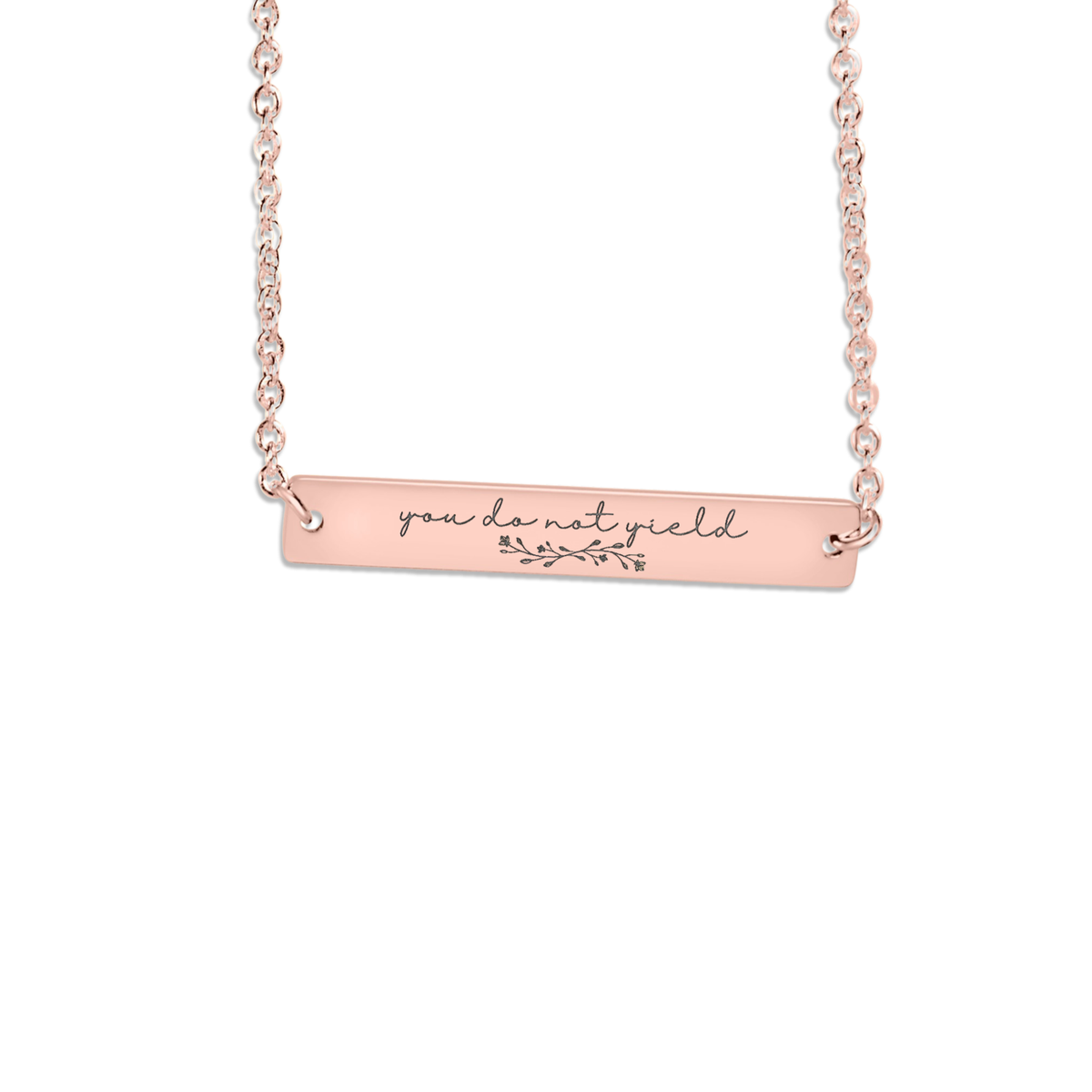 You Do Not Yield Bar Necklace - Encourageing Gift for Daughter, Sister or Friend (with Ligth Message Card)