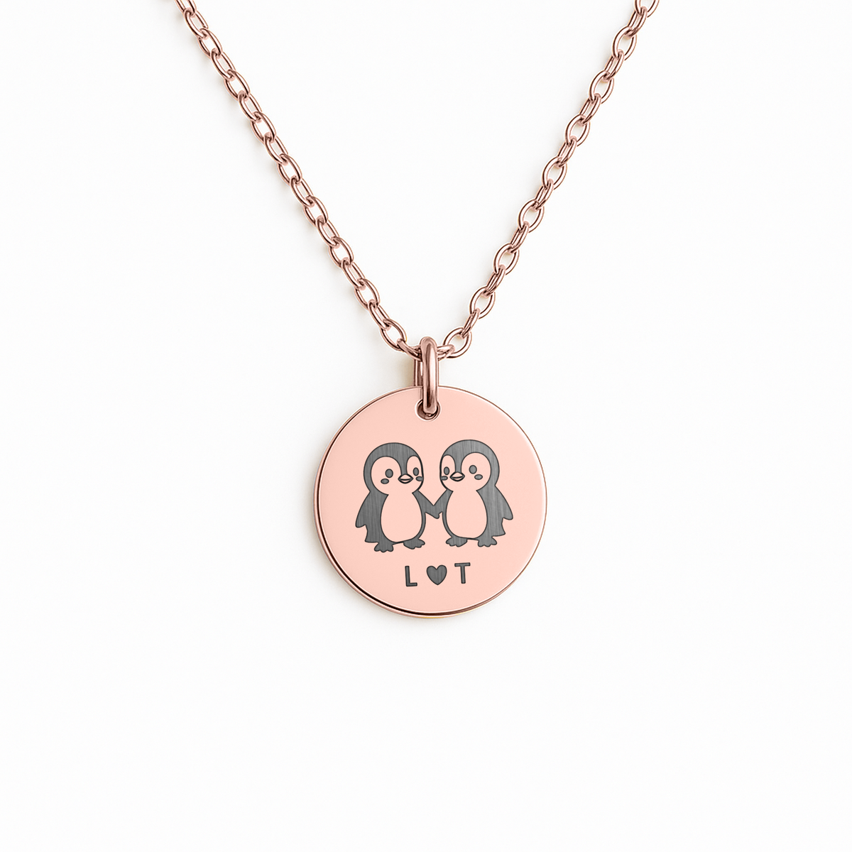 You Are My Penguin Necklace with Initials, Personalised Penguin Pendant Gift For Woman, Valentines Gift for Her