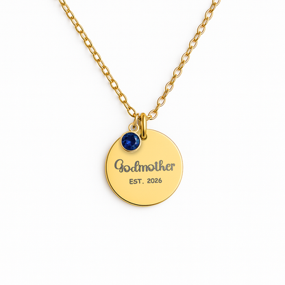 Godmother Necklace Birthstone Necklace Gift Godmother Birthstone Godmother Jewelry Religious Godmother Christian Jewelry First Time EST