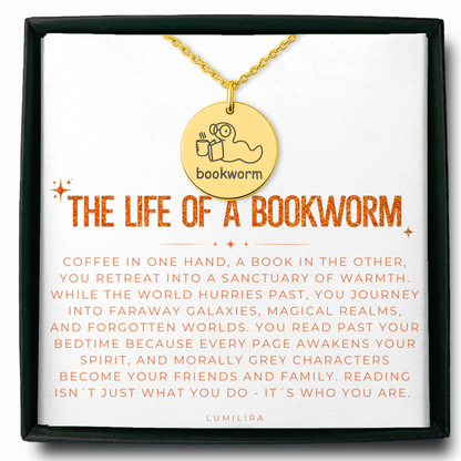 The Life of a Bookworm Necklace – Meaningful Gift for Readers and Librarian