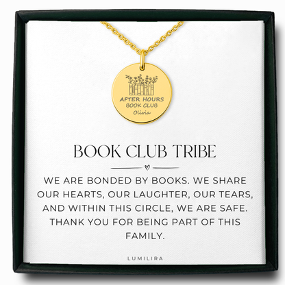 Custom Book Club Necklace – Book Club Tribe Necklace, Bookish Gift for Readers, Book Lover Gift