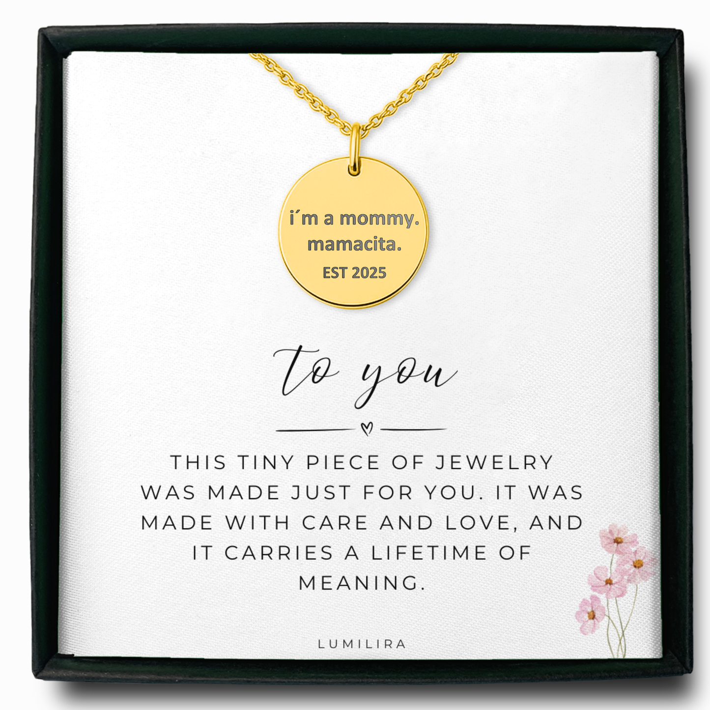 Funny I'm a Mommy Mamacita EST Year Necklace