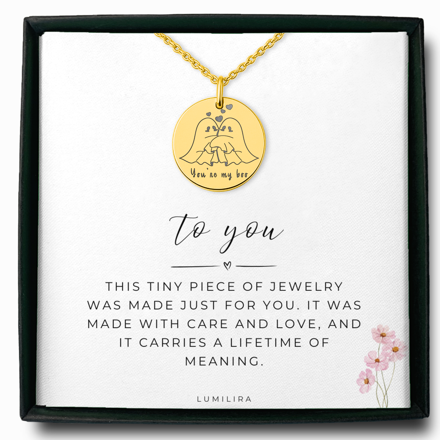 You’re My Boo, Ghost Necklace, Cute Halloween Gifts, Dainty Ghost Necklace, Ghost Jewelry, Spirit Jewelry, Spooky Jewelery