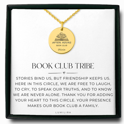Personalized Book Club Necklace – Custom Name Jewelry for Readers, Book Club Gift