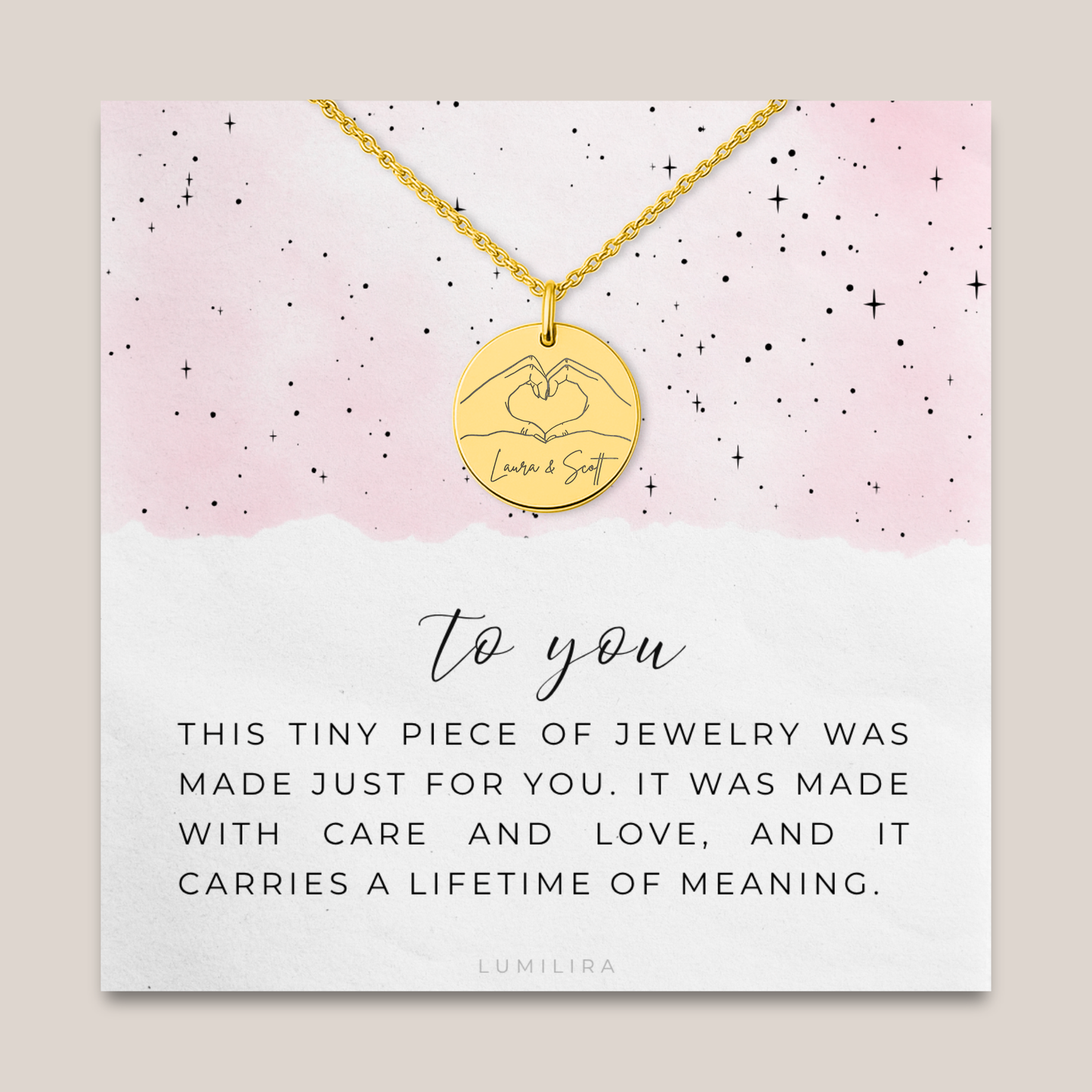 Dainty Heart Hands Necklace, Personalized Gifts for Couples, Engagement Gift for Her, Heart Hands Gesture Charm, Couple Necklace, Anniversary Gifts, Wedding Gifts
