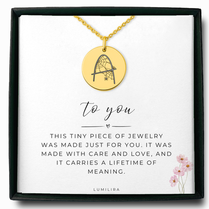 Spider Web Initial Necklace, Personalized Halloween Gift, Spider Necklace for Her, Custom Letter Necklace for Halloween, Spooky Season Gift