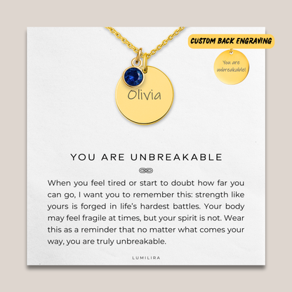 Custom Birthstone Name Necklace for Her: Encouragement Gift, Sympathy Gift, Breakup Gift, Sobriety Gift, Healing Jewelry Gift