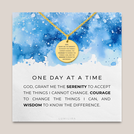 Serenity Prayer Necklace: Inspirational Faith Jewelry with Custom Engraving, Christian Gift for Peace and Strength