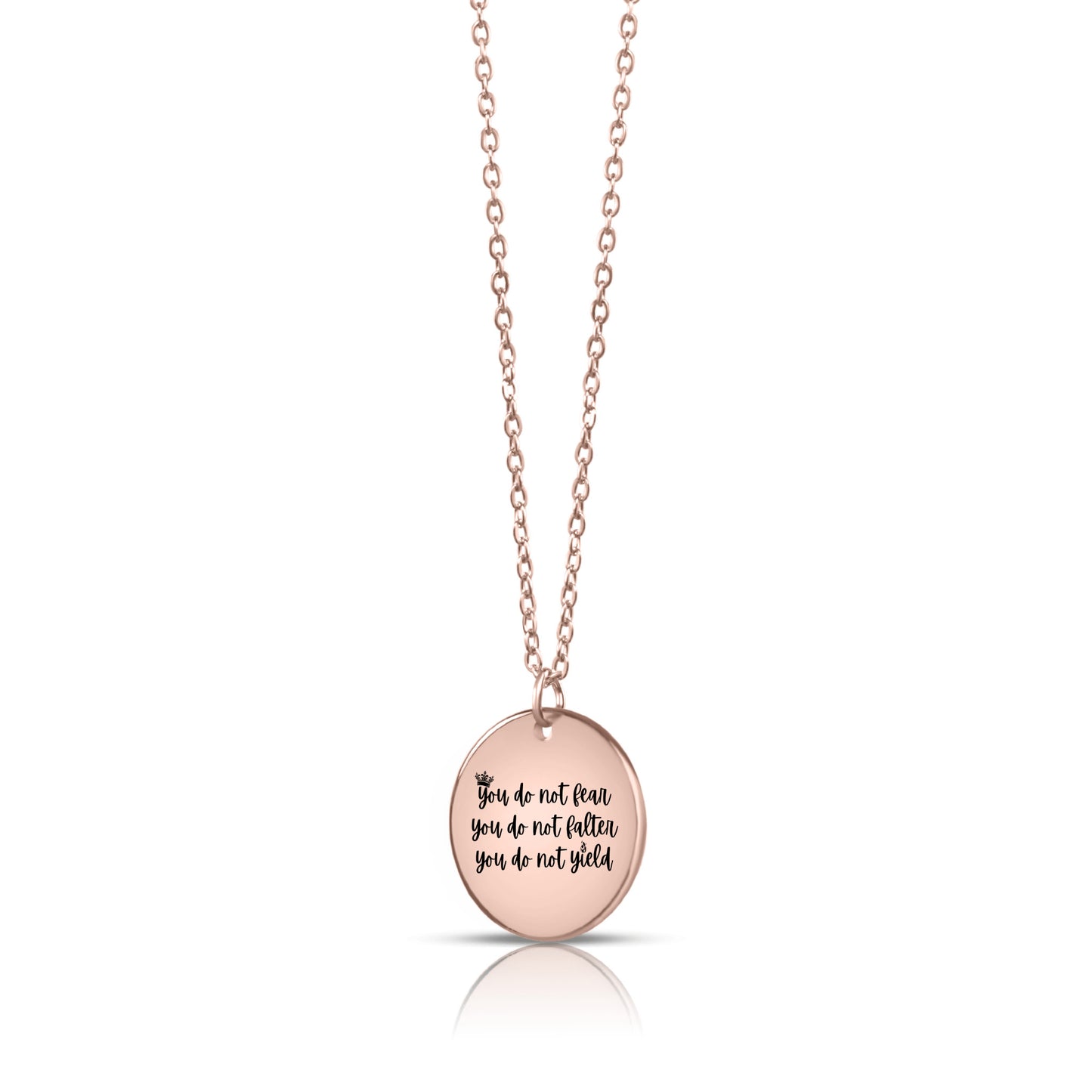 "You Do Not Yield" Bar Necklace – Motivational Gift for Her, Encouragement Jewelry for Daughter, Friend, or Mom