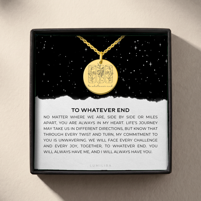 To Whatever End Necklace, Friendship Gift, Best Friend Necklace, Friend Birthday Gifts, Sister Gifts, Book Lover Gifts, SMUT, Bookish Gift