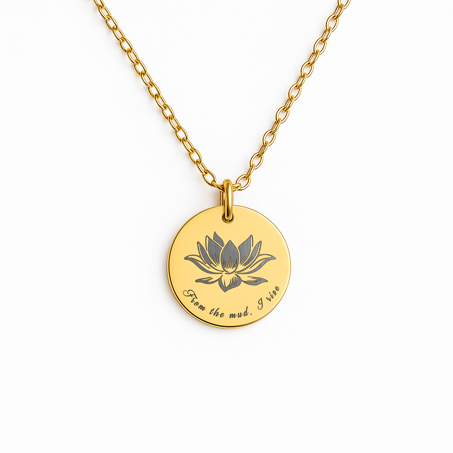 Lotus Flower Necklace: From the Mud I Rise Sobriety Gift for New Beginnings and Recovery