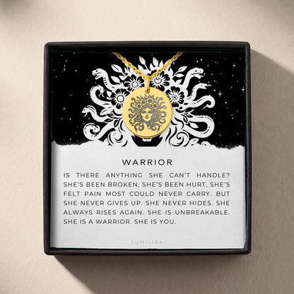 Medusa Coin Necklace: Mythology Pendant, Empowering Survivor Jewelry