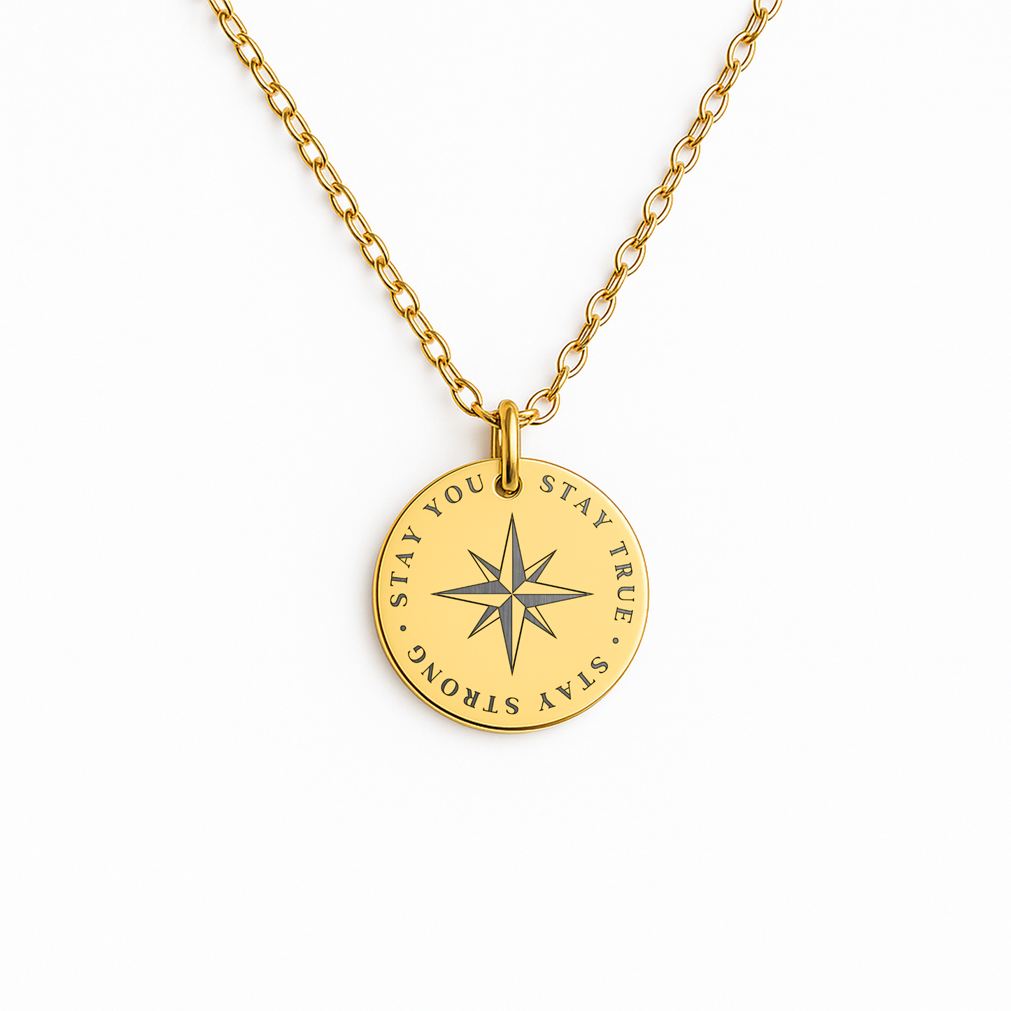 Engraved Compass Necklace