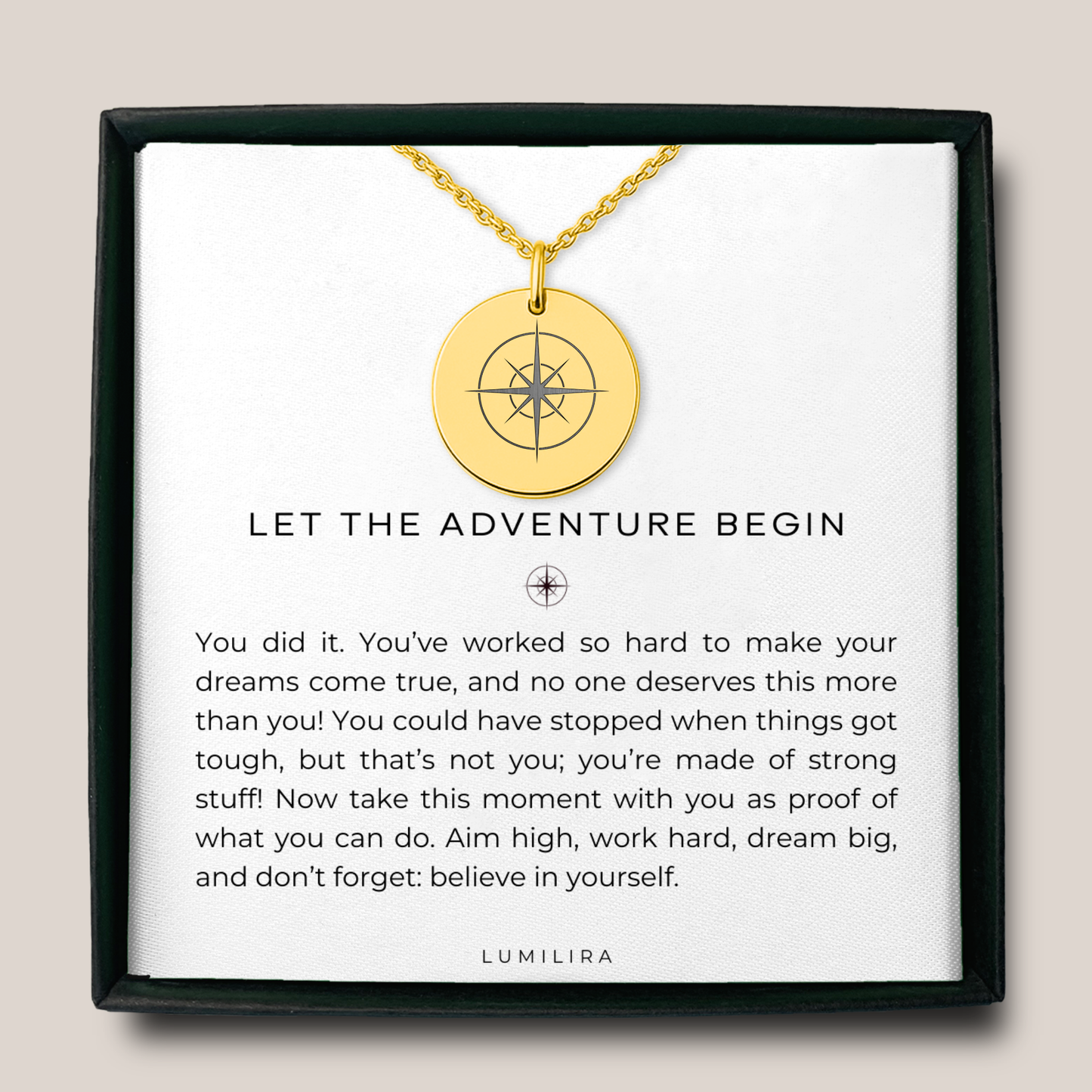 Compass Necklace: Graduation Gift for Her, College Graduating, High School Graduating, Senior Gift