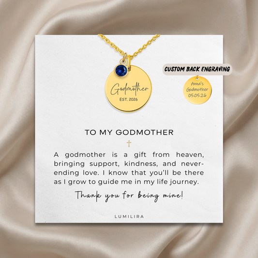 Godmother Gift Necklaces Necklaces with Birthstones Religious Godmother Gift Personalized Gifts Godmother EST Time