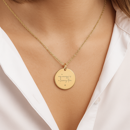Your Energy Is a Luxury Item Necklace: Gold Pendant Encouragement Gift for Women