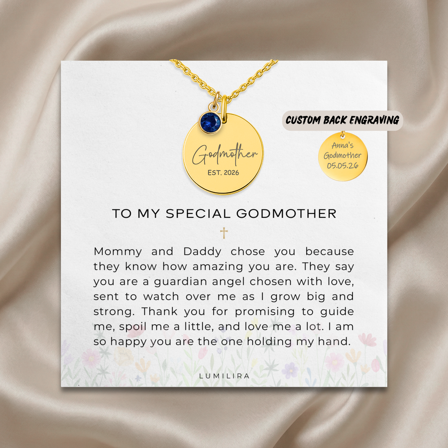 Godmother Personalized Gifts Custom Godmother Gift Personalized Gifts Godmother Jewelry for Godmother First Time EST