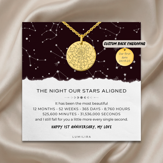 1 Year Anniversary Gift For Girlfriend, The Night We Met Star Map, Anniversary Star Map Gift, Custom Night Sky Map By Date, Gift for Her