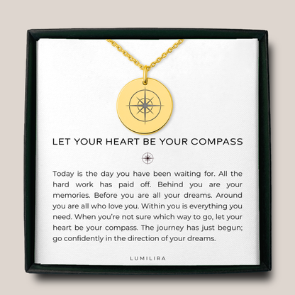 Compass Necklace: Personalized Graduation Gifts for Her, College graduation gifts, High school graduation gifts