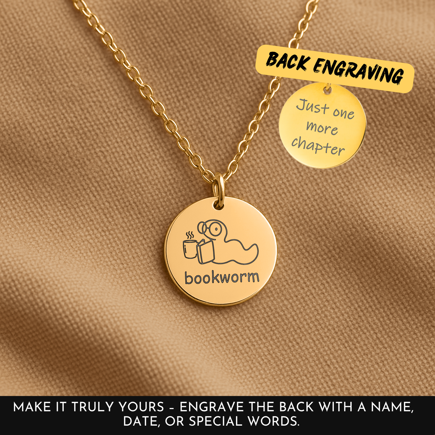 The Life of a Bookworm Necklace – Meaningful Gift for Readers and Librarian