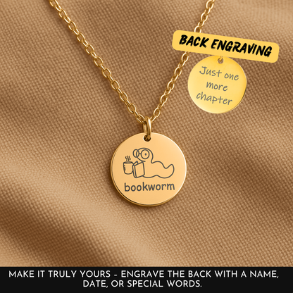 The Life of a Bookworm Necklace – Meaningful Gift for Readers and Librarian
