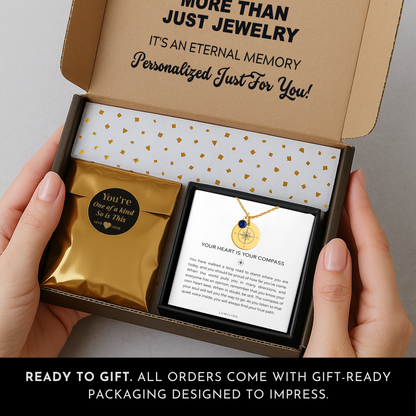 Your Heart Is Your Compass Necklace with Birthstone: New Beginnings Gifts, Graduation Gifts, Sobriety Gifts, Travel Gifts