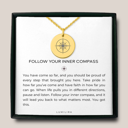 Graduation Compass Necklace: Encouragement Gift for Her, College & High School Senior