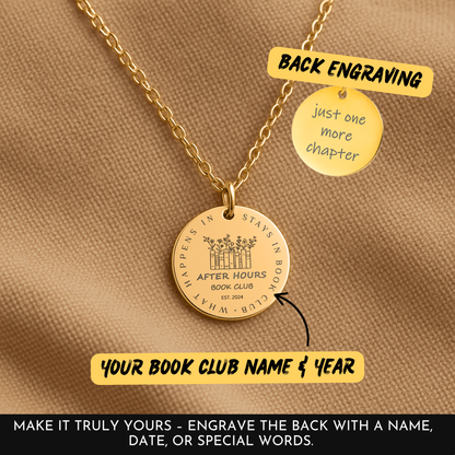 Custom Book Club Necklace – Personalized Jewelry for Reading Club Members, Book Lover Gift