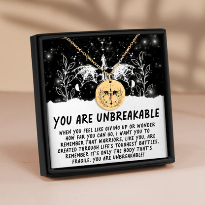 Dragon Warrior Necklace – "You Are Unbreakable" Strength Gift for Her