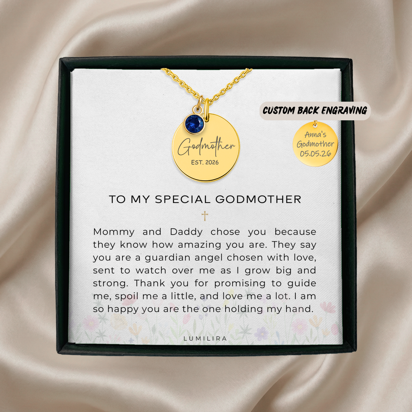 Godmother Personalized Gifts Custom Godmother Gift Personalized Gifts Godmother Jewelry for Godmother First Time EST
