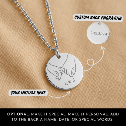 Personalised Pinky Promise Necklace with Custom Initials: Funny Pinky Swear Gift for Wife, Girlfriend or Fiancée for Anniversary or Valentines