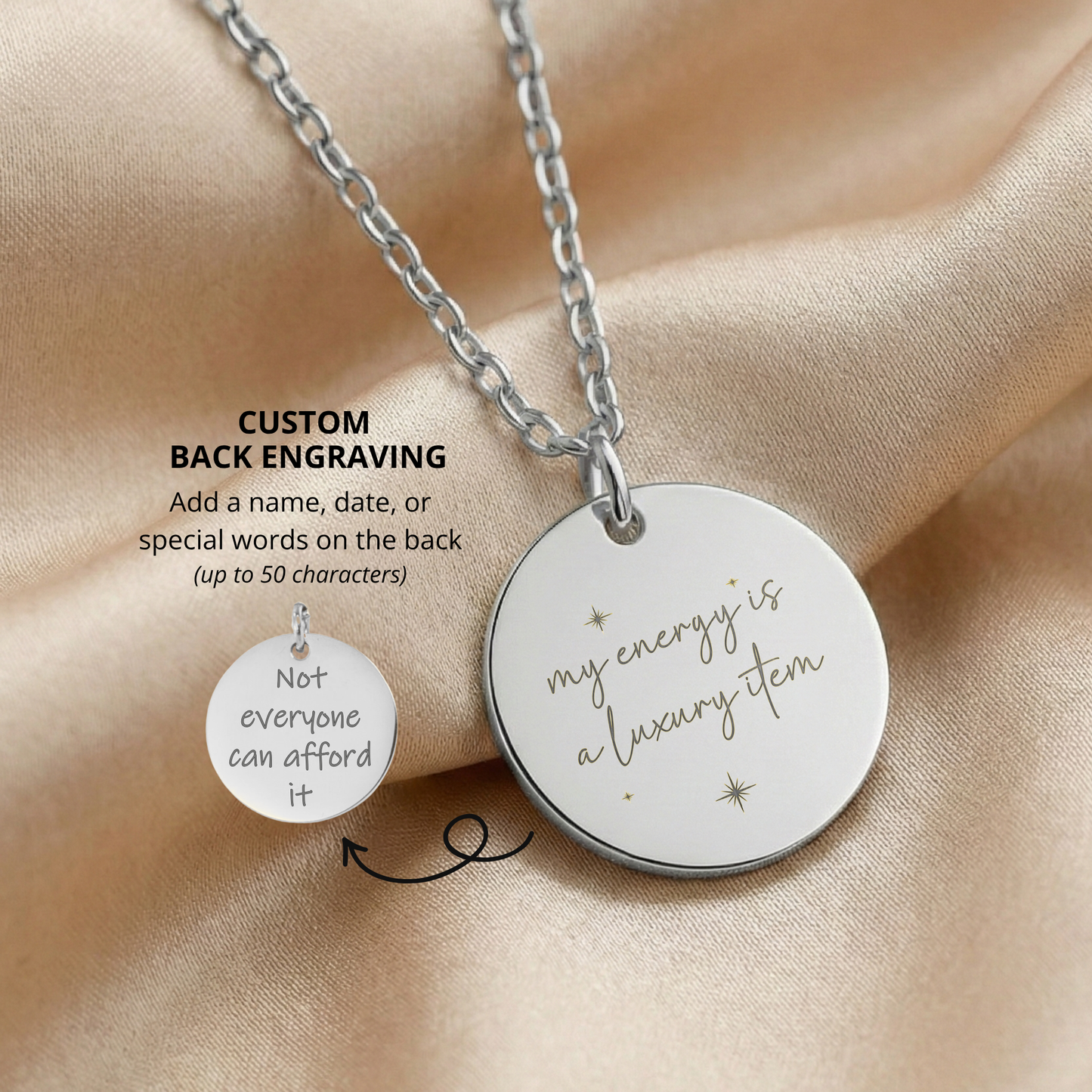 Your Energy Is a Luxury Item Necklace: Gold Pendant Encouragement Gift for Women