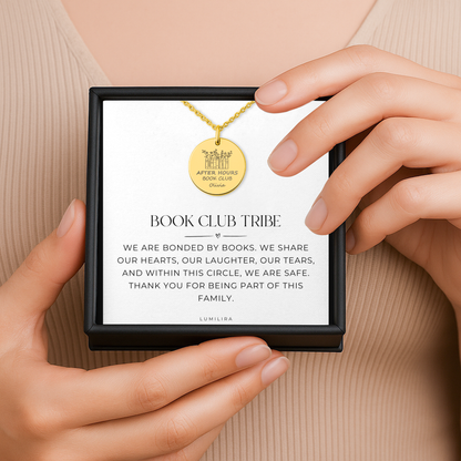 Personalized Book Club Necklace – Custom Name & Club Jewelry for Book Lovers