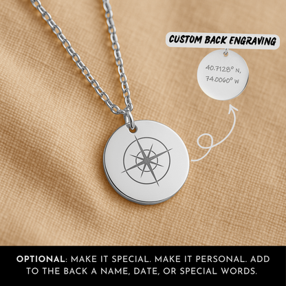 Graduation Compass Necklace: Encouragement Gift for Her, College & High School Senior