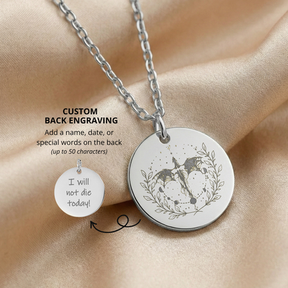 Dainty Flying Dragon Necklace, Dragon Rider Charm, Gift for Book Lovers, SMUT Books Lover, Bookish Necklace, Reader Gift, Fantasy Necklace