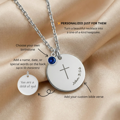 Sisters in Christ Gift Dainty Cross Necklace Bible Verse Best Friends Necklace Church Friends Gifts Faithful Keepsake Encouragement Gift