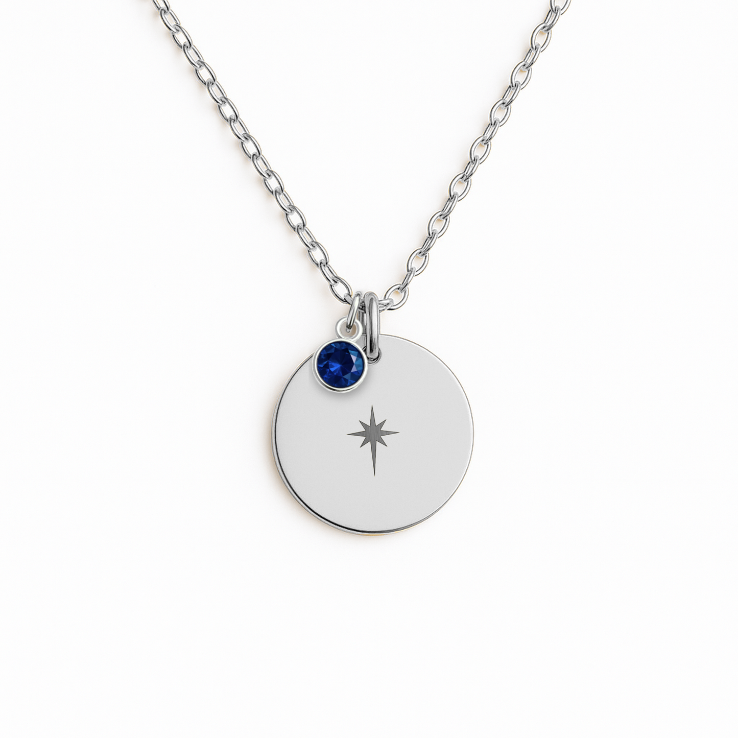 North Star Necklace for Best Friend: Celestial Compass Jewelry with Custom Birthstone