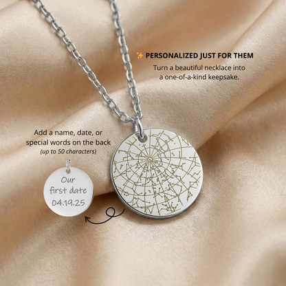 The Night We Met Star Map Necklace, Custom Star Map By Date Necklace, Star Map Gift For Her, 2 Year Anniversary Gift For Girlfriend, Wife