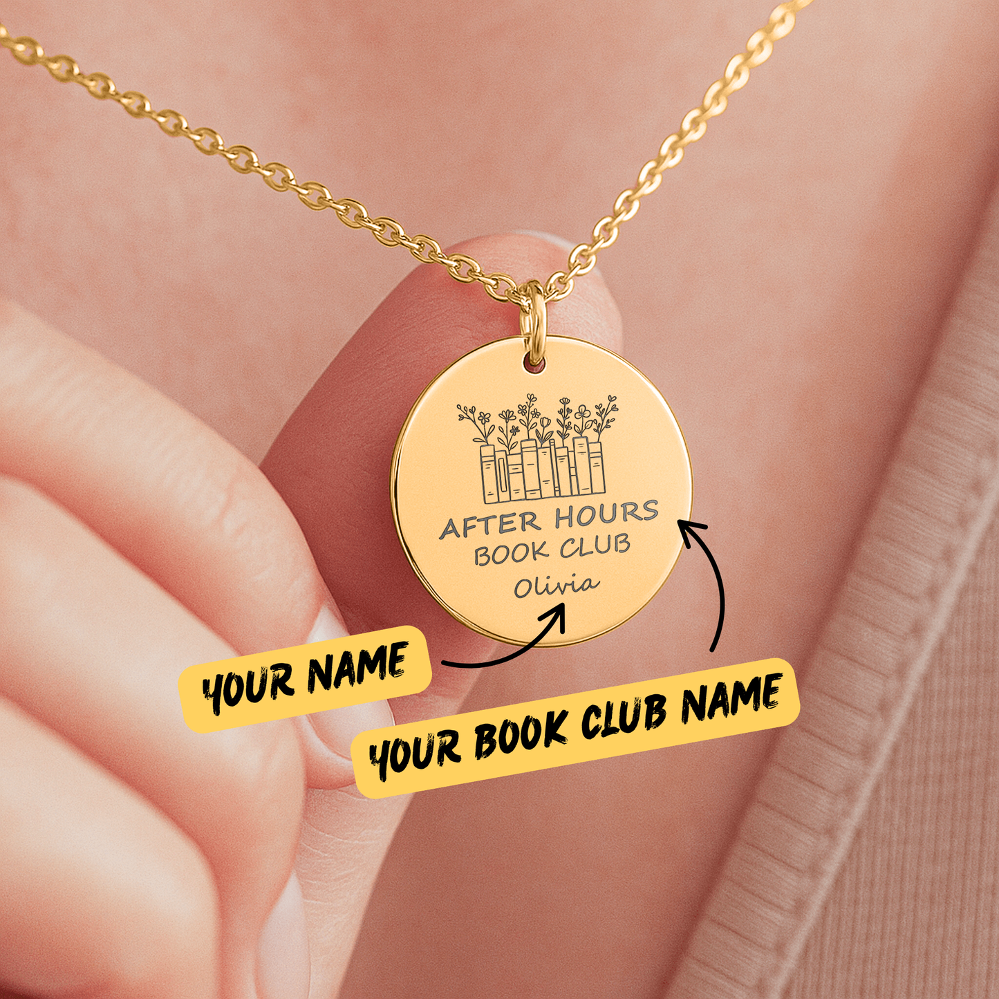 Custom Book Club Necklace – Book Club Tribe Necklace, Bookish Gift for Readers, Book Lover Gift