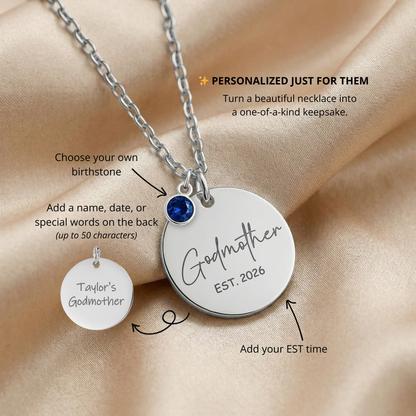 Godmother Personalized Gifts Custom Godmother Gift Personalized Gifts Godmother Jewelry for Godmother First Time EST