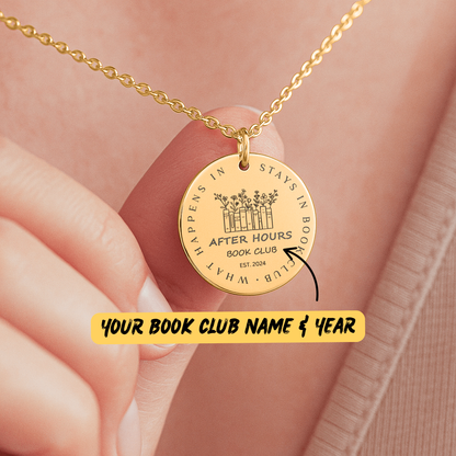 Personalized Book Club Necklace – Custom Jewelry for Readers, Funny Book Lover Gift