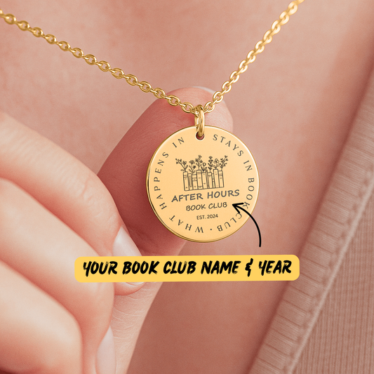 Personalized Book Club Necklace – Custom Jewelry for Readers, Funny Book Lover Gift