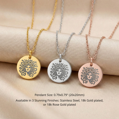 Medusa Pendant: Custom Mythology Jewelry, Empowerment Gift
