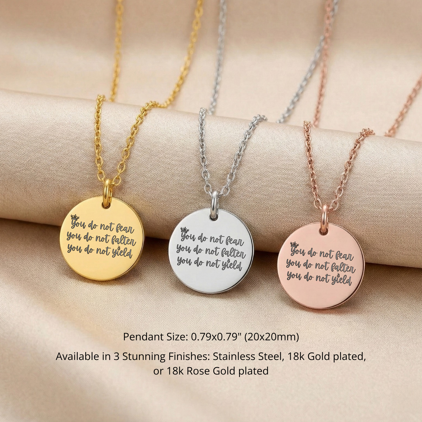 You Do Not Yield Necklace, Warrior Gift, Motivational Gift, Sister Gift, Encouragement Gift, Gift for Friend, Gift for Daughter, From Mom